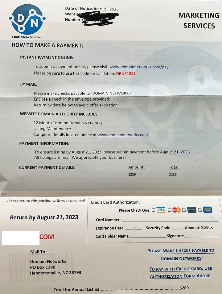 Who’s Behind the DomainNetworks Snail Mail Scam?