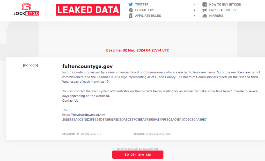 FBI’s LockBit Takedown Postponed a Ticking Time Bomb in Fulton County, Ga.